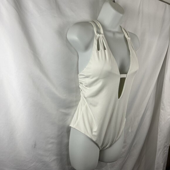 Becca By Rebecca Virtue White One-Piece Bathing Suit Women's Size M - Picture 2 of 9